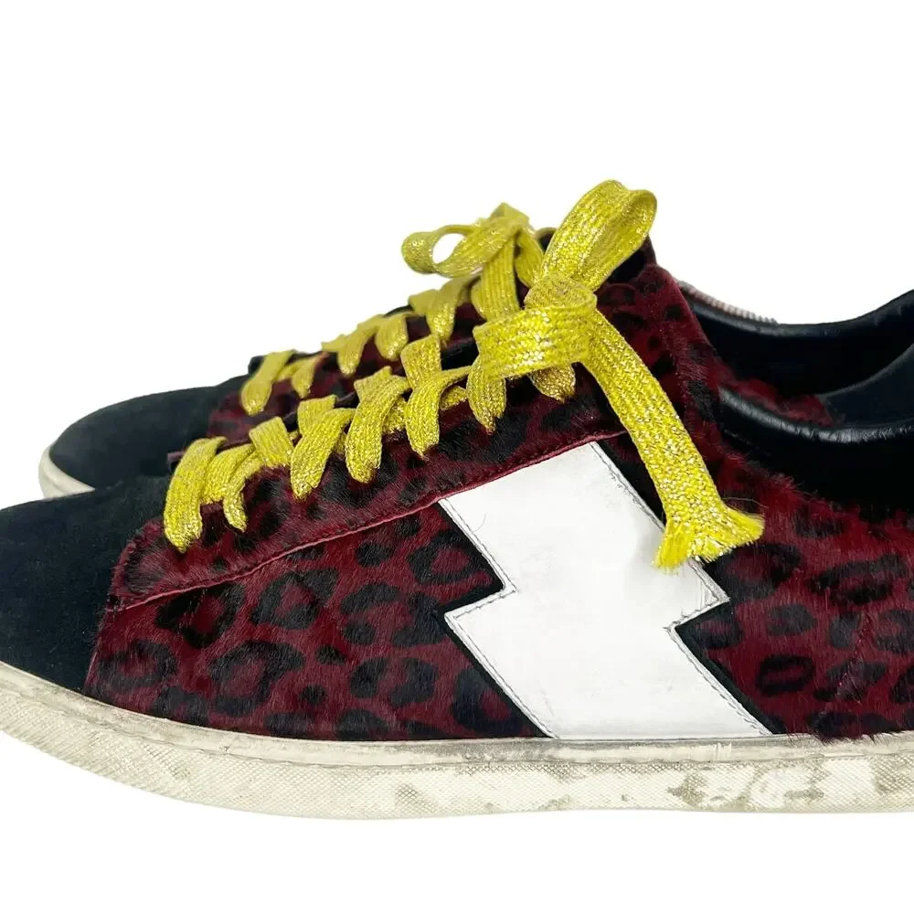AMIRI Live Forever Leopard Viper Sneakers Red Black White Mens Size EU 44 US 11